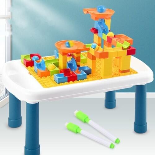 Childrens Assembled Building Block Table Baby Multi Functional Puzzle Hundred Changes Big Granule DIY Learning Table Toys