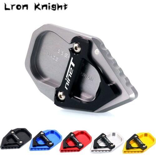 For BMW RNINET R NINET Rnine T R nine T 2017 2018 Motorcycle CNC Kickstand Foot Side Stand Extension Pad Support Plate With Logo
