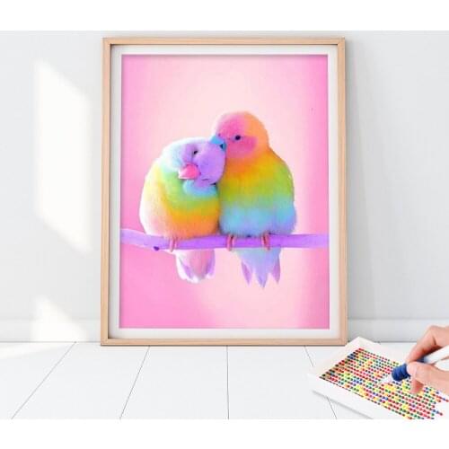 HUACAN 5D Diamond Painting Parrot Animal Full Square Drill Embroidery Handcraft Kit Home Decoration