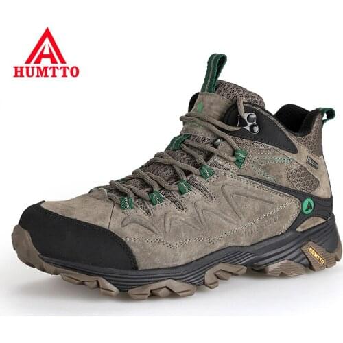 HUMTTO Hiking Shoes Waterproof Sneakers for Men Leather Trekking Boots Women Camping Hunting Mountain Tactical Ankle Boots Mens
