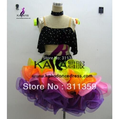 KAKA-L130391,Women Latin Dance Wear,Girls Salsa Competition Fringe Dress Tango Samba Rumba Chacha Dance Dress,Latin Dance Dress