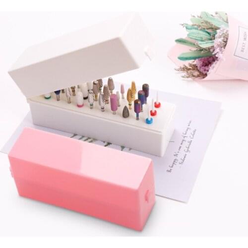 30 Holes Nail Drill Grinding Bit Box Container For Storage Nail Art Drill Bits Case Acrylic Nails For Stand Display Rack Tool096