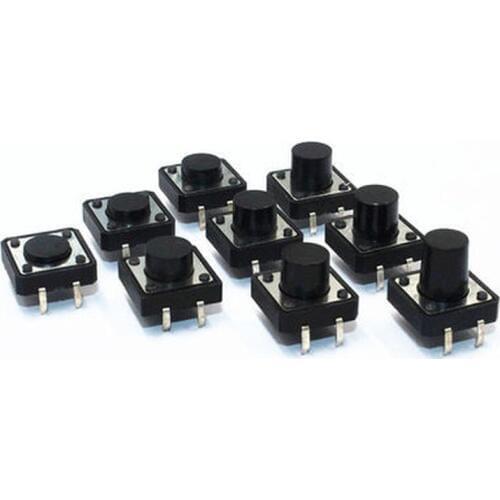 50PC 4Pin 12X12 Series Micro Switch Push Button Switch Tact Switch 12*12*4.3/5/6/7/8/9/10/12mm