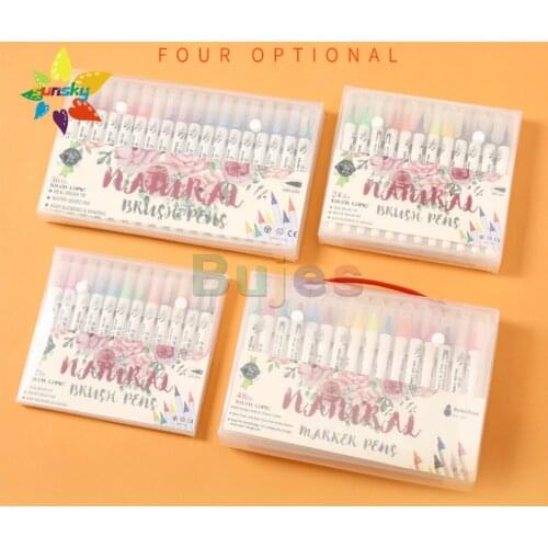 MINGYUN Soft head watercolor pen12/24/36/ 48 color suit washable student painting graffiti pen color art pain art supplies