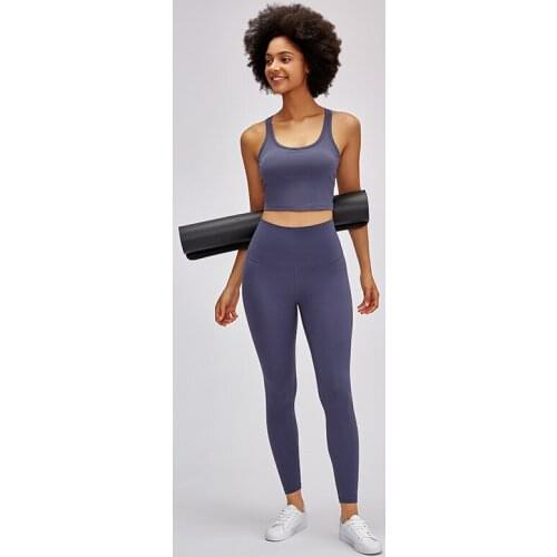 Fashion Trendy Fitness Clothing Sexy Quick-drying Sports Bra 2021 New Nude Yoga Top With Chest Pads Shockproof T Shirt Women