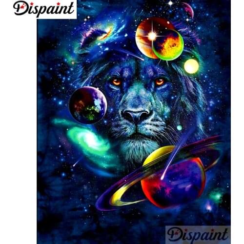 Dispaint Full Square/Round Drill 5D DIY Diamond Painting "Animal lion planet" 3D Embroidery Cross Stitch Home Decor Gift A12794