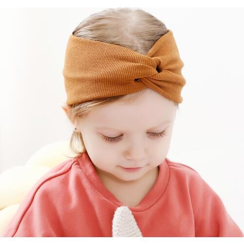 Nishine New Cross Knot Baby Headband Elastic Autumn Winter Kids Girls Headwraps Hair Bands Bithday Gifts Headwear