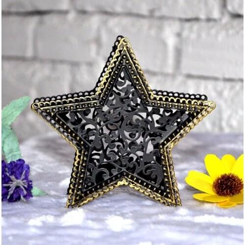 New Christmas Candle Holder Five-pointed Star Candle Holder Iron Crafts Home Creative Decoration Decorations for Home Nordic