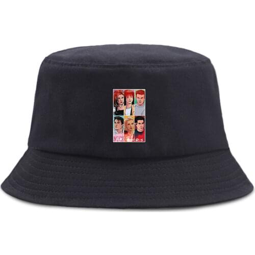 Friends Tv Print Panama Bucket Hat Women Men Hip Hop Cap Summer Fishing Hats Sun Flat Top Fisherman Caps Boonie Gift