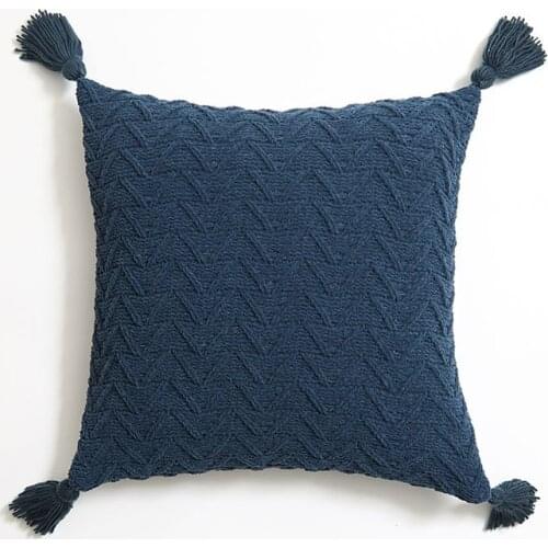 Simple Solid Color Knitting Pillowcase Chair Seat Bedding Sofa Cushion Cover Warm Comfort Pillow Cases Home Decor