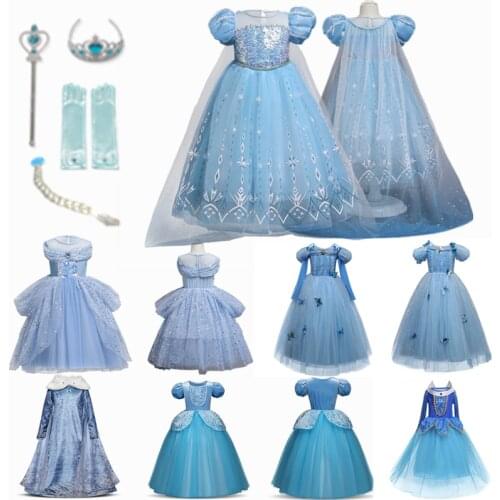 Christmas Dresses For Kids Girls Prinsess Dress Mesh Clothing Halloween Toddler Children Dress Cartoon Costume Girl 4-10 Yrs