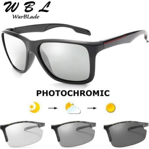 2018 Brand Photochromic Sunglasses Men Polarized Chameleon Discoloration Sun Glasses For Men Fashion Square Driving Accessories