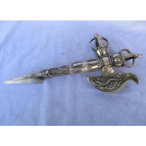 Old Handwork Tibet silver Buddhist Sword /Ritual Dagger statue from tibetan