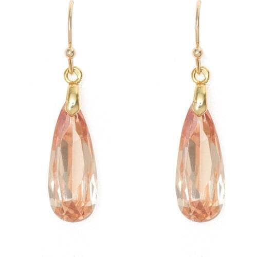 Jaeeyin 2021 Fashion Tear Pink Rhinestone Earrings Fish Hook Delicate Trendy Bohemia Elegant Gift For Women Girls