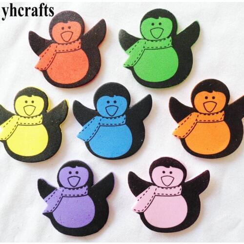 1bag/LOT Colorful penguin foam stickers Wall decoration Early educational toys kindergarten craft Color learning Creative fancy