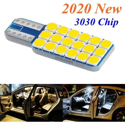 1Pcs T10 W5W Super Bright 3030 LED Car Interior Reading Dome Lamps Auto Luggage Compartment Light Wedge Door Bulb Warm White