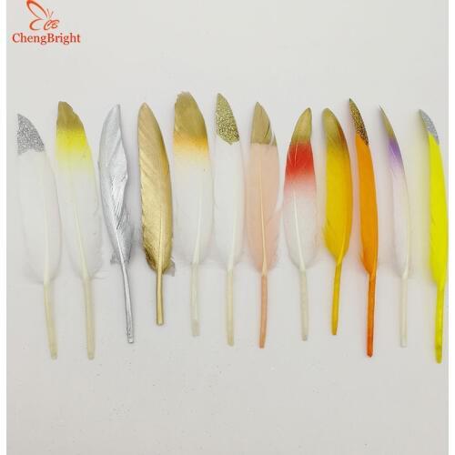 CHENGBRIGHT 10Pcs Duck Feathers 10-15CM/4-6inch DIY Beautiful Jewelry Wedding Decorations Plumes Duck Goose Pheasant Feather