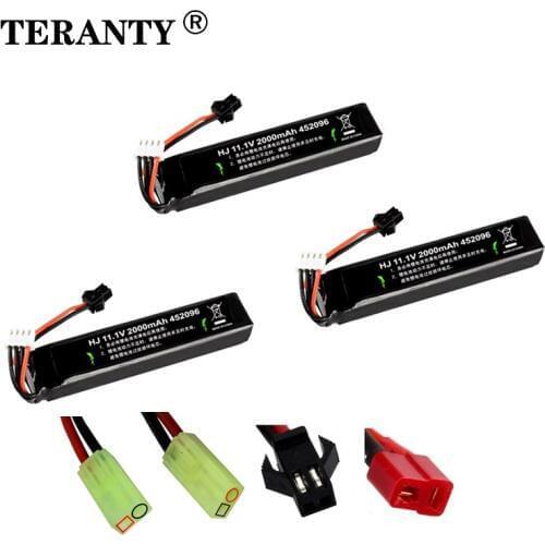 11.1v Lipo Battery for Toys Gun 11.1V 2000mAh Battery For Gel Ball Blaster Toy Gun Jinming Gen8 M4a1 SCAR battery 452096 3Pcs