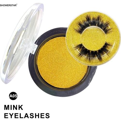 16mm Lashes 3D False Eyelashes Extension Eyelash Brush Black Bottom Round Box Eyeshadow Palette D08