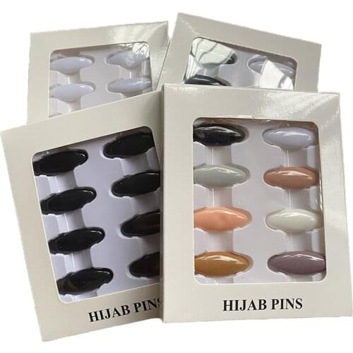 8pc/lot Hijab Pin Plastic Brooch Safety Pins Women Muslim Hijab Pin Accessory Scarf Enamel Pin Buckle Accessories Clip