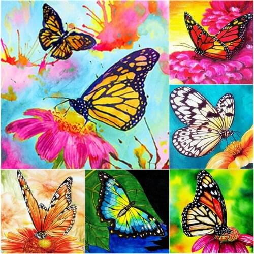 5D DIY Diamond Painting Flower Animal Cross Stitch Butterflies Diamond Embroidery Full Square Round Drill Manual Home Decor Gift