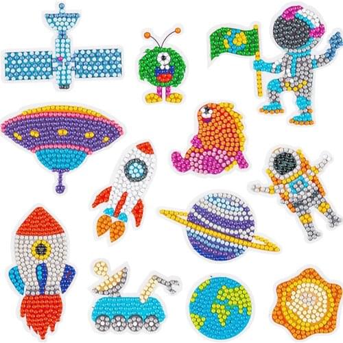 Diamond Painting Stickers Kits for Kids DIY 5D Diamond Art Mosaic Stickers by Numbers Kits for Children,Boys and Girls