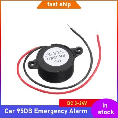 Auto Car 95DB Emergency Alarm DC 3-24V 5V 1Car 12V Beep Piezo Electronic Buzzer Alarm 95DB Continuous Sound Beeper