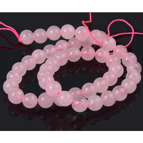 Chanfar Matte Pink Crystal Rose Quartzs Natural Stone Beads Round DIY Loose Bracelet Spacer Beads For Jewelry Making Choose