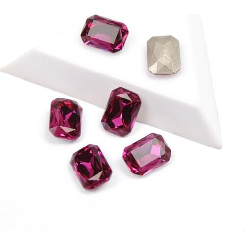 CTPA3bl 4627 High Quality Strass Fuchsia Color Octagon Shape Fancy Rhinestones Pouplar Crystal Stone For Nail Art Decorations