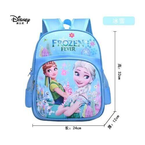 Disney childrens school bag princess frozen waterproof candy color backpack parent-child backpack kindergarten bag