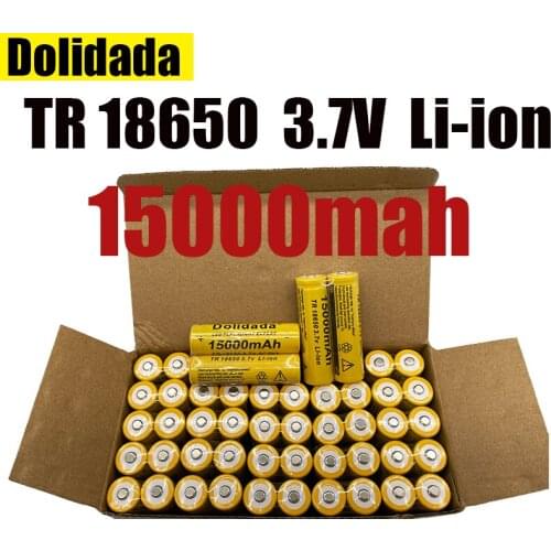Dolidada 3.7V 15000 mAh 18650 lithium ion batteries Rechargeable battery For LED flashlight/Electronics