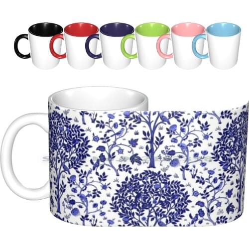 William Morris Tree Of Life , Cobalt Blue Ceramic Mugs Coffee Cups Milk Tea Mug William Morris Art Nouveau Tree Of Life Trees