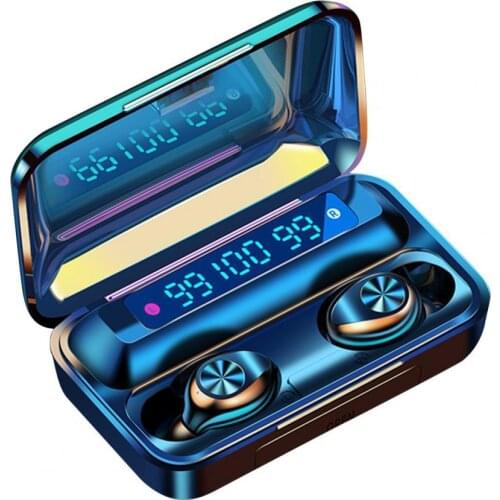 F9-10 TWS Bluetooth 5.0 in-Ear Earphone 9D Stereo LED Display Screen WirelessTouch Durable Portable Headset for iPhone