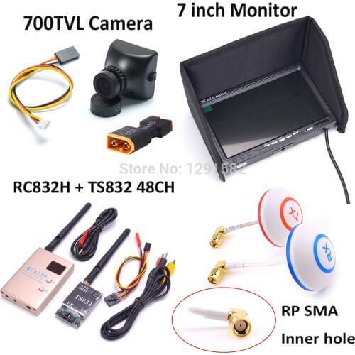 5.8G 600mW 48CH Wireless AV Transmitter and Receiver TS832 RC832 RC 832 700TVL camera COMS 7inch LCD TFT FPV 1024 x 600 Monitor
