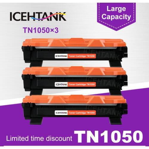 ICEHTANK 3PCS TN1050 toner cartridge compatible for Brother TN1035 TN1050 TN1010 TN1020 HL-1110 1210 MFC-1810 DCP-1510 1610W