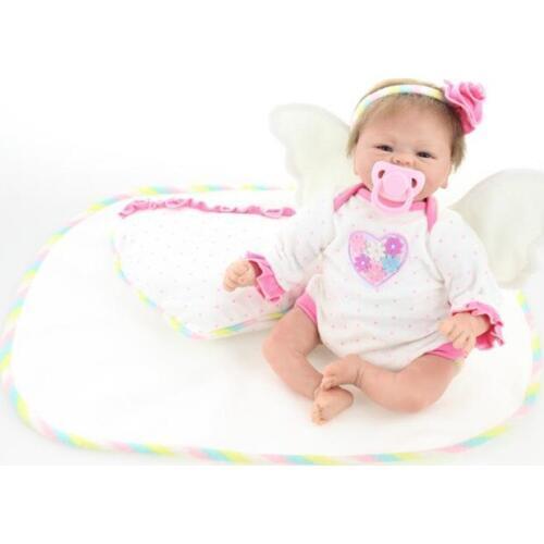 18 inches (42CM) Lovely Newborn Baby Girl DOll Soft Silicone Vinyl Reborn Dolls Real Lifelike Handmade Toy Gift 2015 Hot Sale