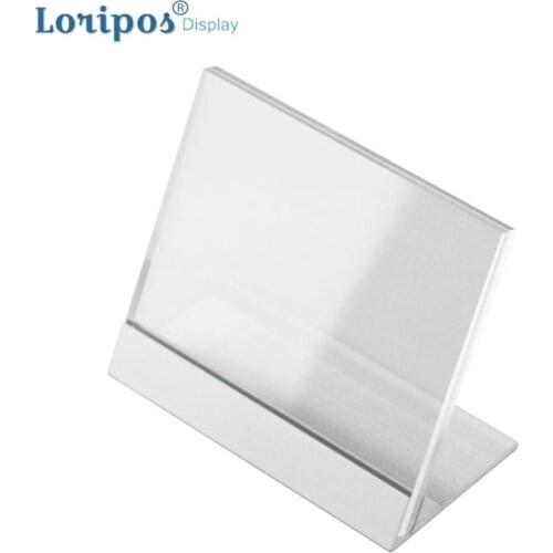 L Coutertop Aluminium Desk Sign Table Price Tag Display Acrylic Photo Picture Frame Label Stand Office Name Card Holders