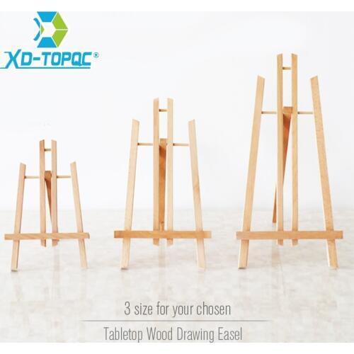 XINDI Pine Wood Easel 3 Sizes Tabletop Drawing Artist Wooden Fold Standing Easels Painting Whiteboard Chalk board Easels WE05