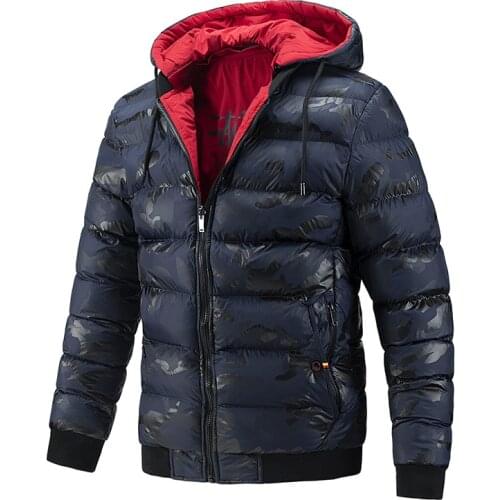 Mcikkny Men Winter Warm Jackets Both Side Wear Camouflage Casual Outwear Coats For Male Tops Clothing Size M-2XL Thermal