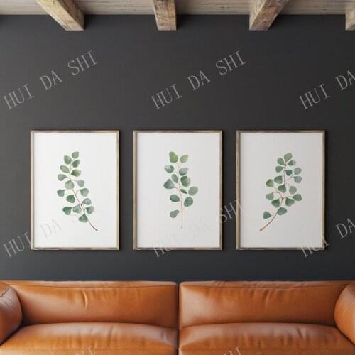 Set of 3 prints, Eucalyptus Print, Botanical Print, Wall Art, Minimalist Print, Leaf Print, Bedroom Decor, Rustic Wall Decor