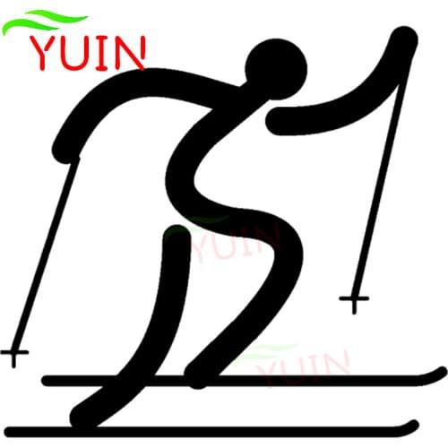 Cross Country Ski Sticker Motorcycle Car Stickers Fashion Decoration PVC Waterproof Sunscreen Decal Can Be Customized Color