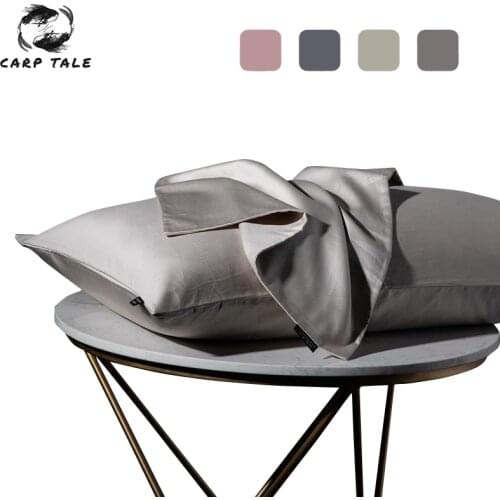 100% Cotton Pillowcase 4 Solid Color Silk Satin Pillow Case On The Bed Hotel Bedding 48x74cm Single Pillow Cover 1/2 pcs