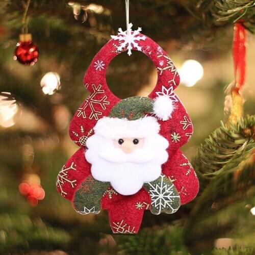 Non-woven Hanging 3D Christmas Tree Pendant Ornaments Cartoon Santa Claus, Snowman, Bear, Elk Christmas Festive Decoration Gifts