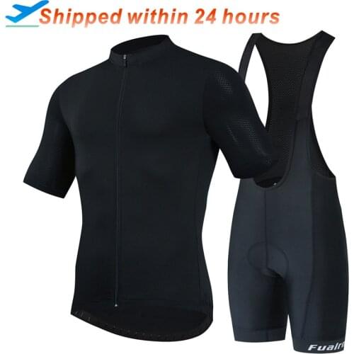 FUALRNY Pro Cycling Jersey set Neon Green MTB Racing Bike Clothes Summer Mountain Bicycle Clothing Cycling Set Cycling Wear