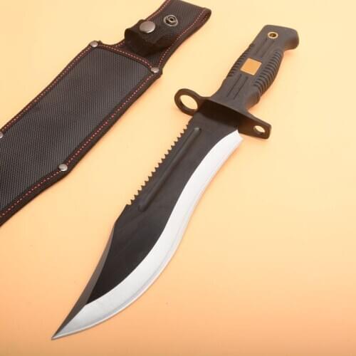Rose Deer Tactical Survial Self-Defense Straight Knife ABS Handle Fixed Blade Knife for Climbing, Riding, Camping
