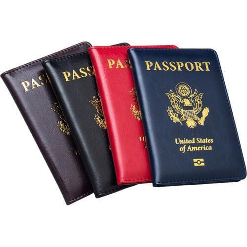 High Quality USA Passport Cover Pink Women Cute America Emblem Travel Passport Holder SIM Girls Soft PU Leather Passport Case