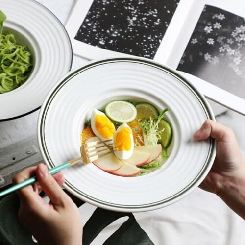 Original Design Creative Straw Hat Plate Pasta Plate Soup Bowl Fruit Salad Bowl Western Food Disc Deep Plate Nordic
