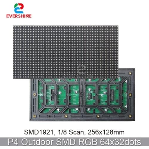 Panel Matrix P4 Outdoor RGB Full Color Smd1921 256x128mm 64x32Dots 1/8s Led Display Screen Module