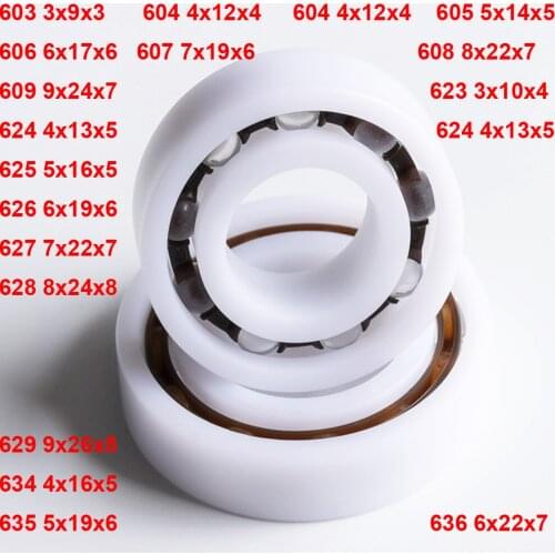 4PCS POM Plastic Glass Ball Bearing Insulation 603 604 605 606 607 608 609 623 624 625 626 627 628 629 634 635 636