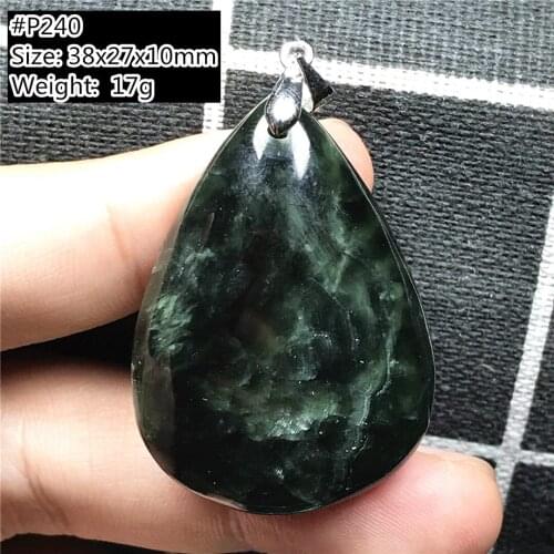 Top Natural Green Seraphinite Pendant Jewelry For Women Lady Men Healing Luck Crystal Gift 38x27x10mm Beads Stone Gemstone AAAAA